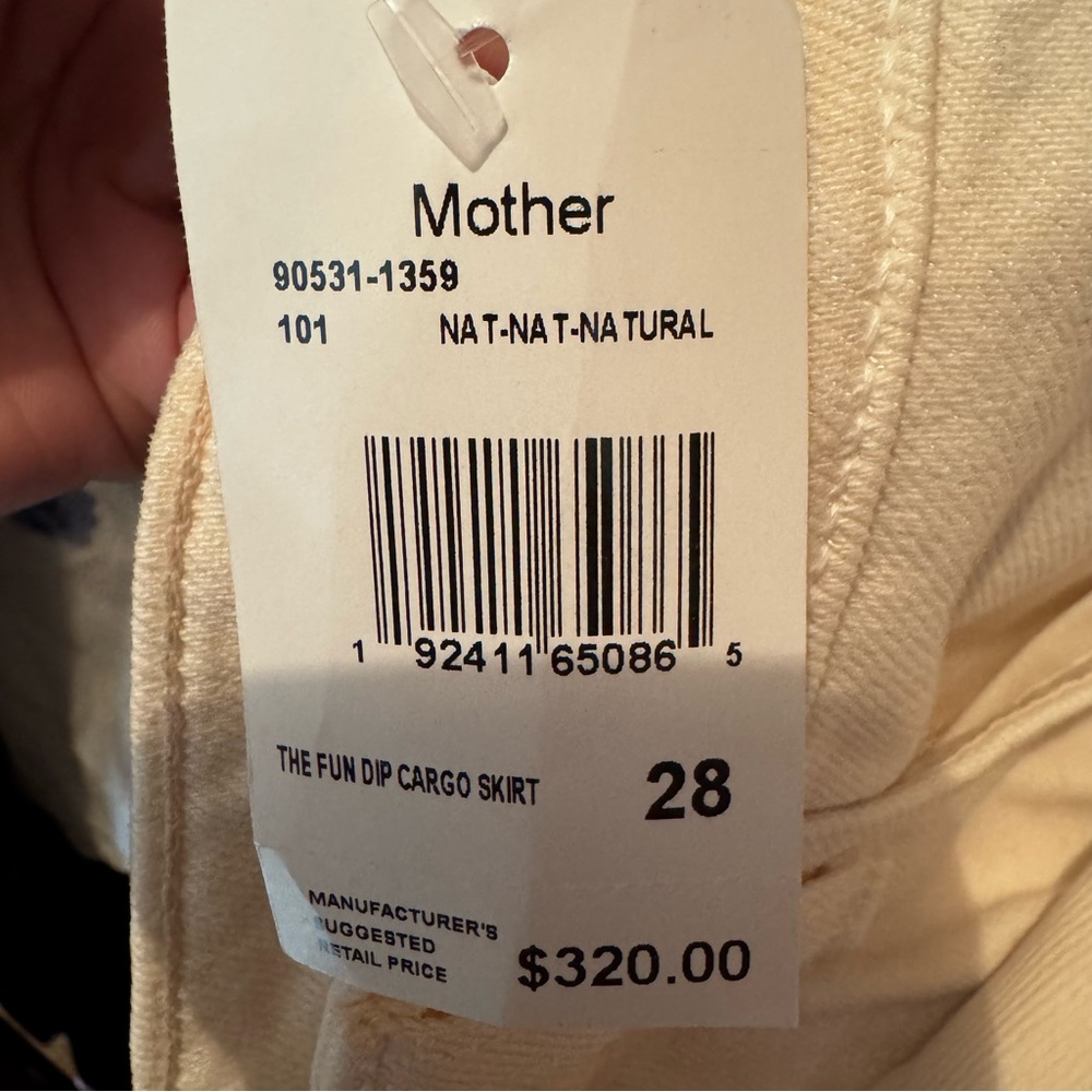 MOTHER Fun Dip Denim Cargo Maxi Skirt White Size 28 (Fits 6) NWT - Picture 6 of 16